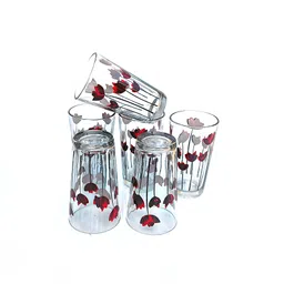 crockware (Pack of 6) crockwear_glass_pc6-FLORA-07_New Glass Water/Juice Glass image 4