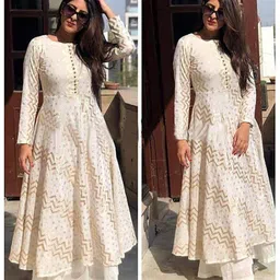 Women Viscose Rayon Kurta Palazzo Set-image-9