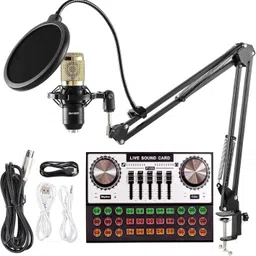 adiohub Podcast Condenser Microphone Bundle, Condenser Mic with Live Sound Card Kit Microphone-picture-24