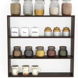 pinewood Cup Kitchen Rack MODERN 3 TIER RACK FOR DECORATIVE YOUR KITCHEN Wood image 4