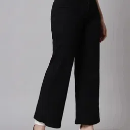 kotty Women Straight Fit High Rise Black Jeans-picture-13