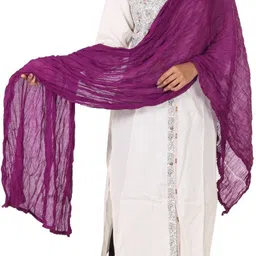 siddhi leggings Cotton Blend Solid Purple Women Dupatta image 2