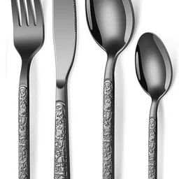 ginoya brothers SPOON SET FOR KITCHEN,RESTAURANT,INCLUDE KNIFE,FORK DISHWASHER SAFE Stainless Steel Table Spoon, Serving Spoon image 3