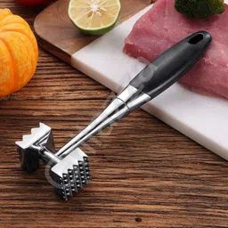 grilazza Dual-Sided Chicken Meat Tenderizer Hammer Pounders Rubber Grip Cooking Tool Stainless Steel Hammer Meat Tenderizer-picture-45