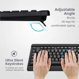 ASTRUM AstrumKB170 WIRD KEYBOARD Wired USB Standard Multi-device Keyboard Compatible with Desktop, Laptop, Mac stand support,Astrum KB170 image 4