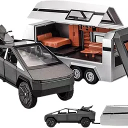 dreamy den Tesla Pickup Trailer 1:32 Alloy Model Car with Lights & Doors (multicolour)-picture-41