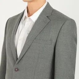 park avenue Men Solid Single Breasted Formal Blazer image 5