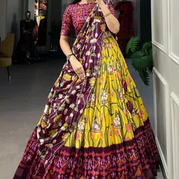 radhvi biz Self Design Semi Stitched Lehenga Choli image 4