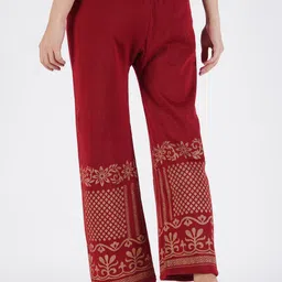 crown king garments Women Relaxed Maroon Wool Trousers image 2