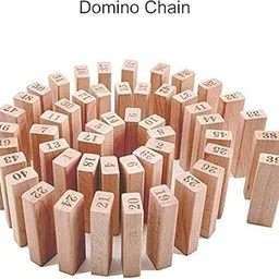 kairakhushi Wooden Number Block Stacking Tower Game, 48 Blocks with 4 Dice image 3