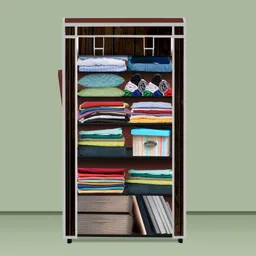 mezire Compact 6-Layer Wardrobe/Shoe Rack Foldable for Clothes, Home Organizer/Home PP Collapsible Wardrobe image 5