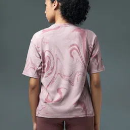 technosport Women Self Design Round Neck Polyester Pink T-Shirt image 2