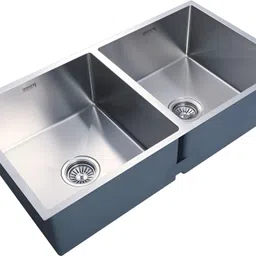 pronorm Handmade AISI304 - 1mm Stainless Steel Double Bowl Sink 37"x18"x9" Vessel Sink image 2