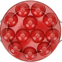 honeydell 12 Cavities Non Stick Appam Patra with Lid and Side Handle/ kulipaniyaram pan nonstick/ appe/ aapee ka sacha/ panniyaram kadai/ Paniyarrakal/Paniyaram/Appam Pan/Appam Maker/Pan Cake/guntapongadalu pan/appam kadai/Ponganal Maker/idali Maker/idali Pan kadai/litti maker/unniyappam chatti non stick/ unniyappam chatti Paniarakkal with Lid Paniarakkal with Lid 0.1 L capacity 23 cm diameter image 2