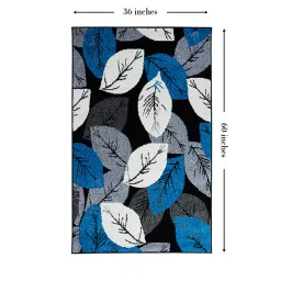 sapana carpet-mats Sky Blue Floral Polyester 3 x 5 Feet Machine Made Carpet image 3