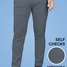 gibbonte Men Regular Fit Grey Cotton Blend Trousers-picture-15