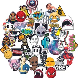 Yuckquee Laptop Stickers for Laptops, Car, Motorcycle, Bicycle, Luggage, Water Bottles, Guitar, Decal, Graffiti, Patches Stickers Pack (50 pcs) YK-20 Vinyl Laptop Decal 2.5-picture-26