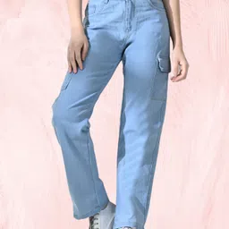 megavalue Women Jogger Fit Mid Rise Light Blue Jeans-picture-51