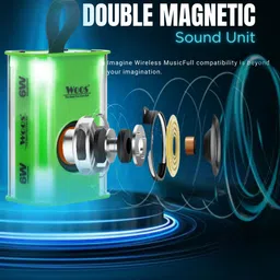 WOOS Transparent Wireless Bluetooth Speaker LED Lights Stereo Sound TWS Speakers 6 W Bluetooth Speaker image 5