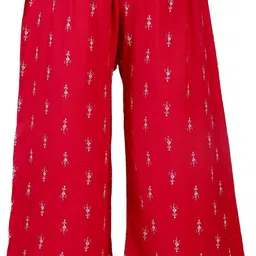 bitcoin Pack of 2 Women Flared White, Red Viscose Rayon Trousers image 4