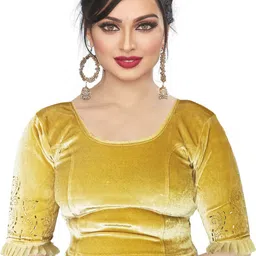 pu fashion Round Neck Women Blouse image 2