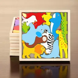vhd Multicolor Wooden Animal Puzzle – Fun & Educational Toy for Kids AW52-picture-23