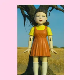 jagvii World Famous Squid Game Doll , Medium Size, 3D, Self-Adhesive, Wall Poster Photographic Paper image 4