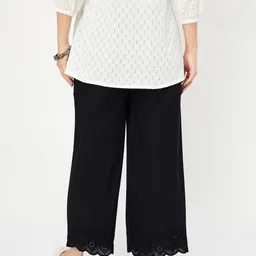 max Women Regular Fit Black Cotton Blend Trousers image 5