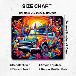 Pawsome Creations Neon Cars 1 Mouse Pad Non Slip Base Mousepad image 4