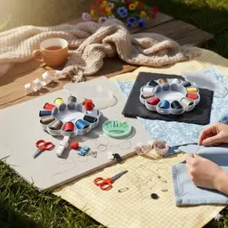 mooka 12-Color Thread Sewing Repair Kit with Needle Set Embroidery Hoop image 2