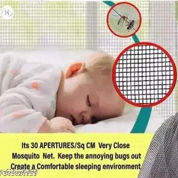 ridhima 4*6 ft. Grey Mosquito Net For Windows Polyester Washable Adults Mosquito Net image 4