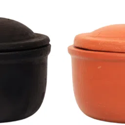 kuyavar Earthenware Serving Bowl with Lids | 500 ml Each | Natural Clay Bowls for Curries, Soups, Rice & Snacks-picture-48