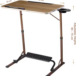 table magic XL Pro Golden Teak Multipurpose All-in-One Laptop Engineered Wood Computer Desk image 4