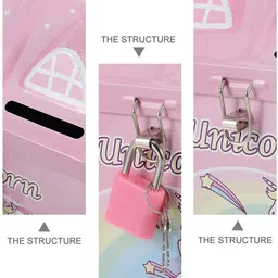 uprising store House Shape Unicorn Toys Printed Metal Coin Bank Toy For Kids (Pack Of 2) image 4