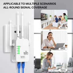 X88 Pro 300Mbps Speed Wi-Fi Signal Booster & Range Extender for Home Wireless Coverage WiFi Range Extender 5 GHz 300 Mbps Wifi Speed Single Band External Antenna NA image 2