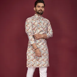 cellux Men Printed Cotton Blend Straight Kurta-picture-13