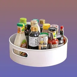 adnxe Plastic circular Revolving Caddy Shelf – Living Space & Pantry Storage Basket-picture-18