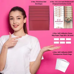 aanyacentric 5.8x8.3inch Will You be My Bridesmaid Invites with Envelopes Invitation Card image 2