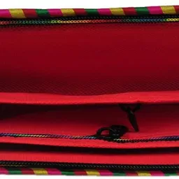 sunesh creation Casual Beige, Red Clutch image 5