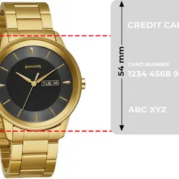 Sonata Utsav With Day & Date Grey Dial Gold Stainless Steel Strap Analog Watch - For Men NT7133YM02 image 4