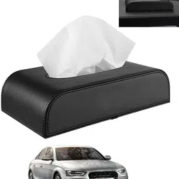 ayw Black Tissue Holder Leatherite/Include Tissue/Save Space For Home/Car/Office-184 Vehicle Tissue Dispenser-picture-10