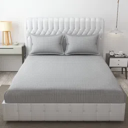 royal lush 300 TC Cotton Single Striped Flat Bedsheet image 1