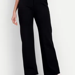broadstar Women Loose Fit Black Lycra Blend Trousers-picture-36
