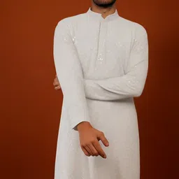 svatantra Men Embroidered Cotton Blend A-line Kurta-picture-12