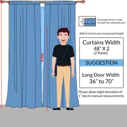 homemonde 243.84 cm (8 ft) Polyester Blackout Shower Curtain (Pack Of 2) image 3