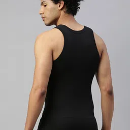 dixcy scott maximus Pack of 5 Regular Fit Solid Round Neck Sleeveless 100% Rib Cotton Men Vest image 4