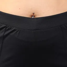 plus size Women Regular Fit Black Cotton Blend Trousers image 4