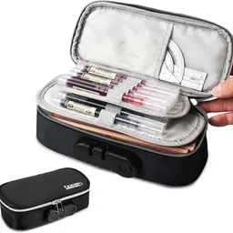 hasthip Waterproof 4 Layer Combination Lock Large Capacity Pencil Case, Pencil Pouch Nature Art Canvas Pencil Box-picture-34