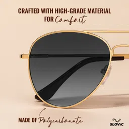 slovic UV Protection Aviator Sunglasses (Free Size) image 4