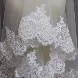 unique bridal squence veil Short Wedding Viles image 4